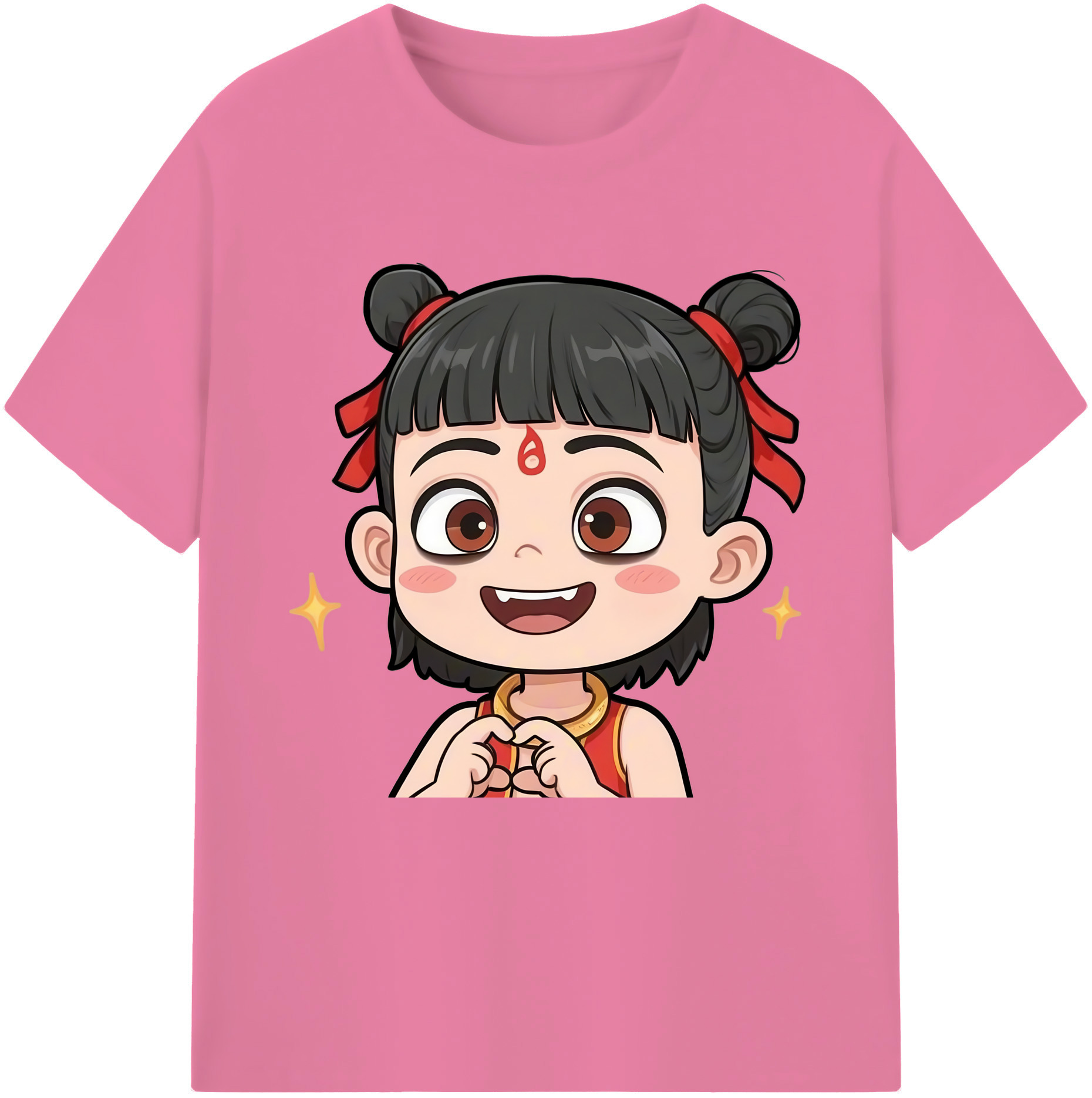 （画像用） Ne Zha 2 ナタ 魔童の大暴れ 綿100％半袖Tシャツ（フロントプリント）